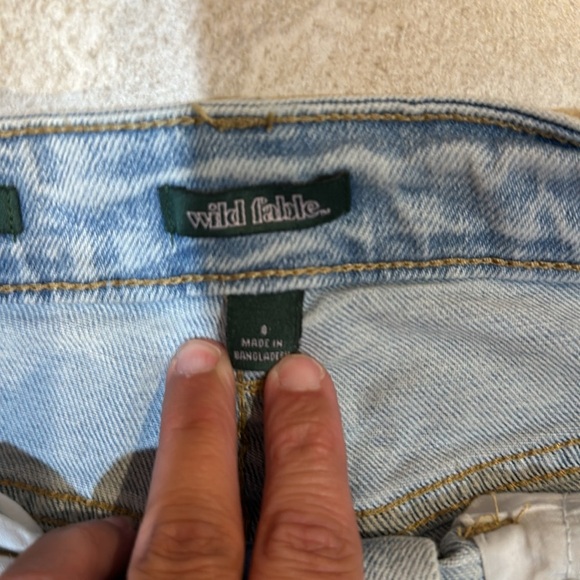 NWT! Wild Fable Super High Rise Straight Jeans 8 Destroyed - Picture 3 of 9